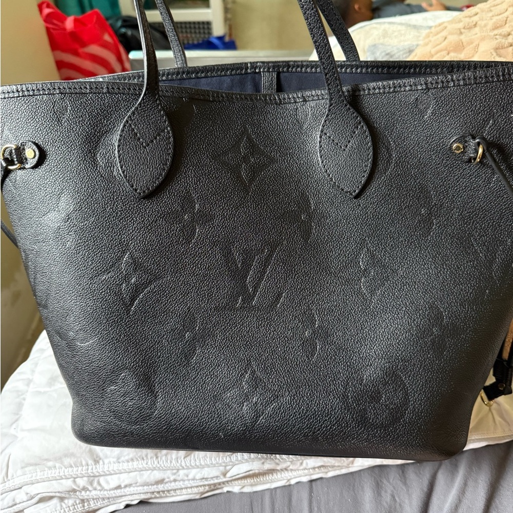 Louis Vuitton Black Monogram Tote Bag neverfull mm